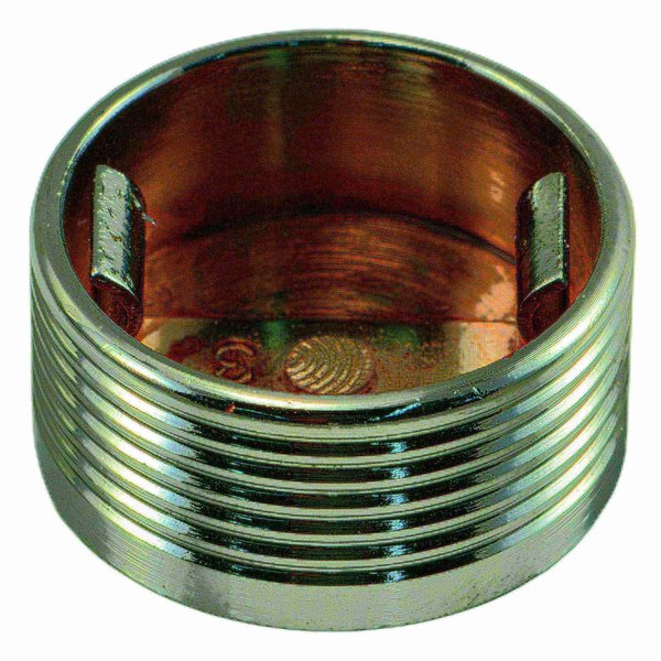 Midwest Fastener Hex Spoke Screw Cap, 3/8 in Dia, Chrome, Brass 5 PK 30183